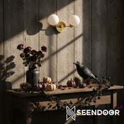 Glorica Glass Curved Arm Modern Wall Lamp for Bathroom & Hallways